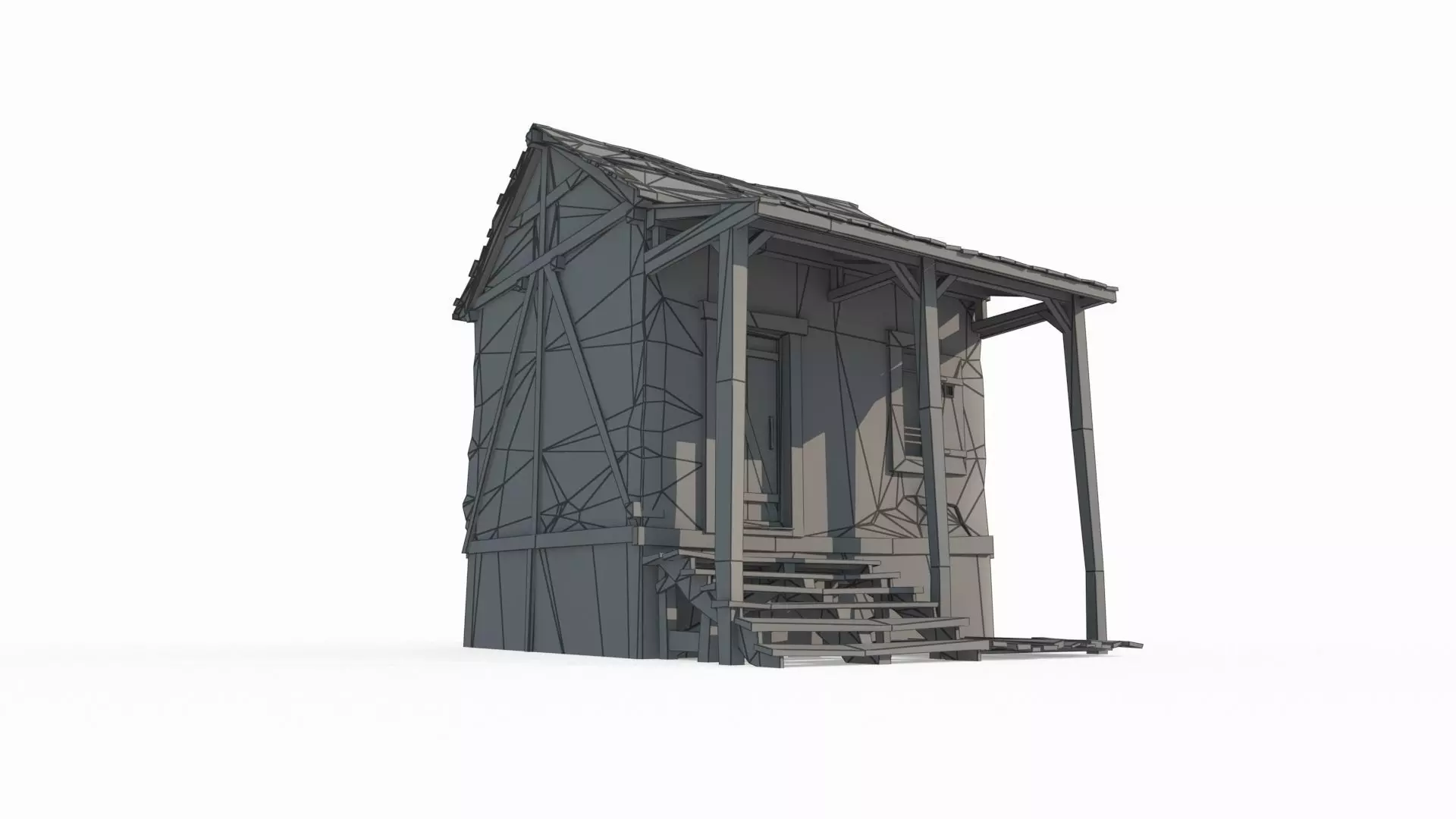 18th century architectural houses 3D model_5