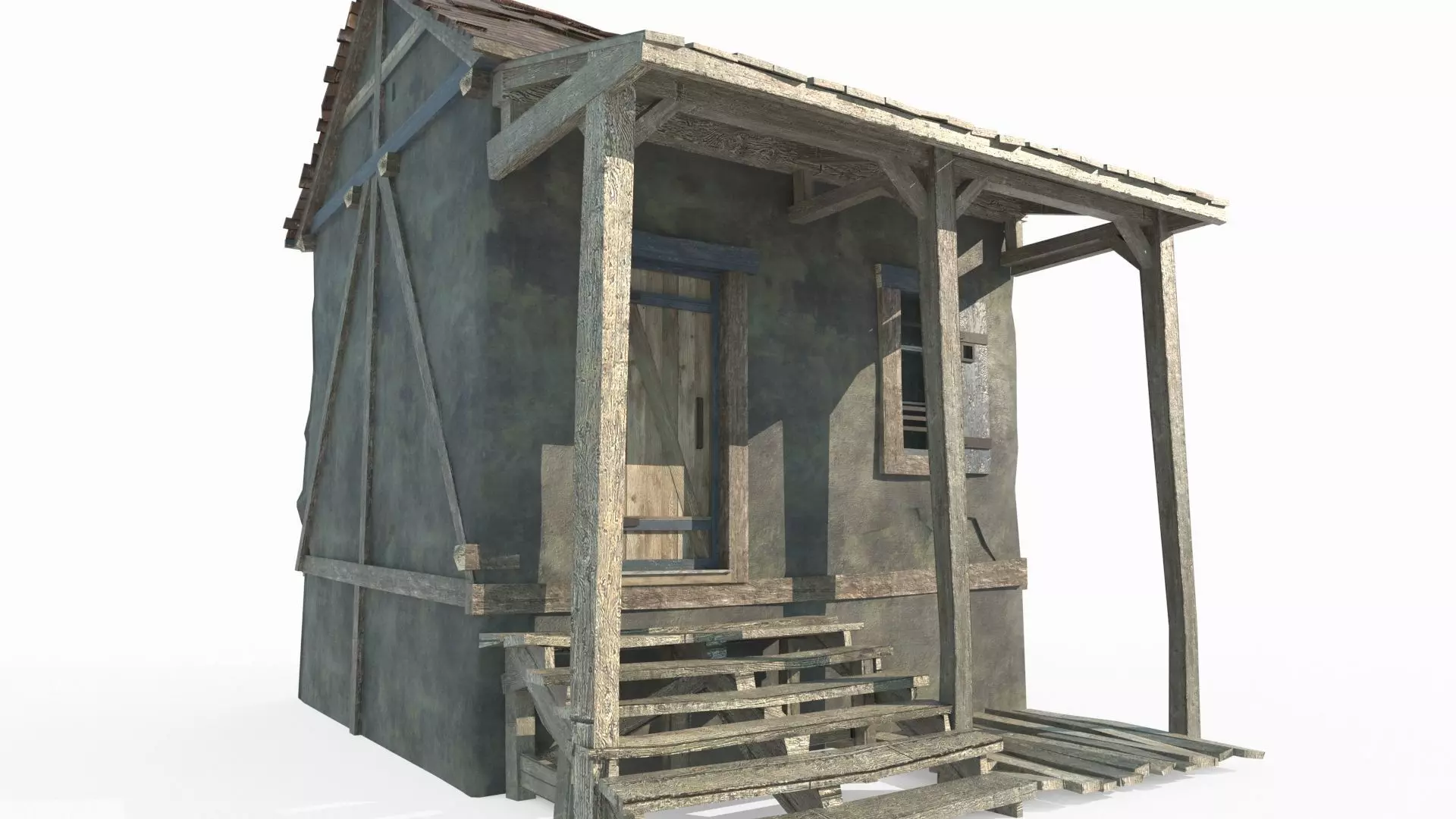 18th century architectural houses 3D model_7