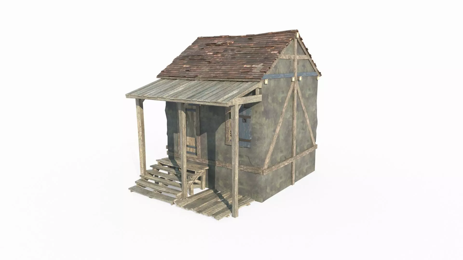 18th century architectural houses 3D model_2