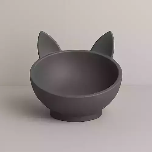 3D Printed Cat Ear Candy Bowl Cute Animal Shaped Snack Dish 3D print model