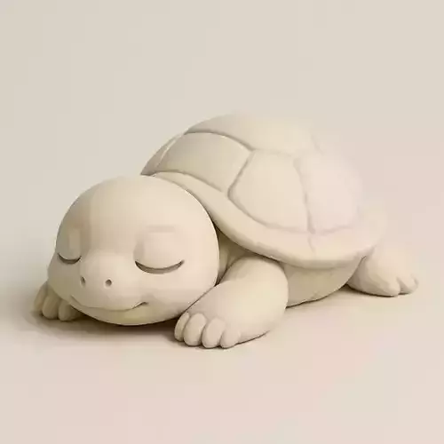 Serene Turtle  Sleeping Tortoise Figurine 3D print model