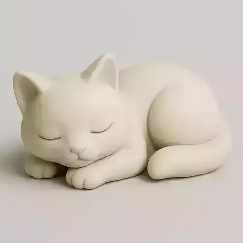 Peaceful Slumber  Sleeping Cat Figurine 3D print model
