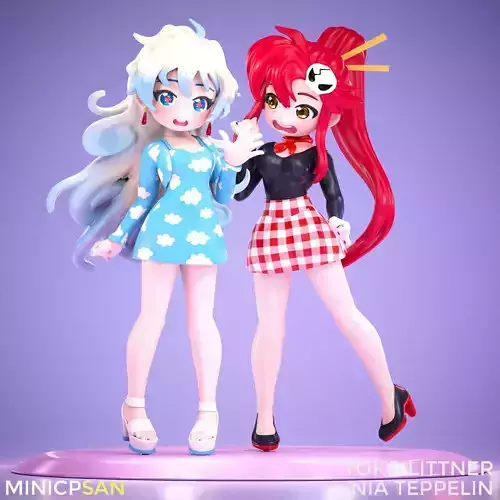 Yoko Littner and Nia Teppelin - Cute Casual Day Out 3D print model