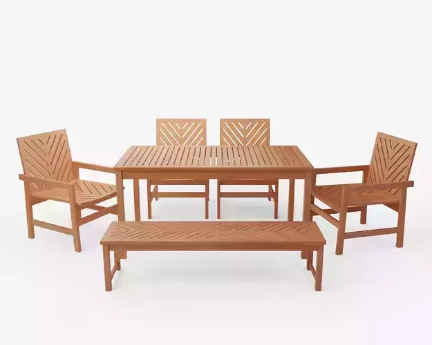 Diboll 6-Piece Chevron Patio Dining Set
