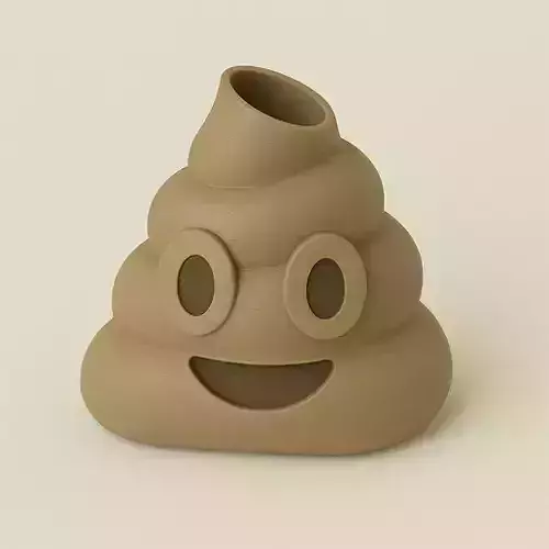 Poop Emoji Pen Holder 3D Model  3D print model