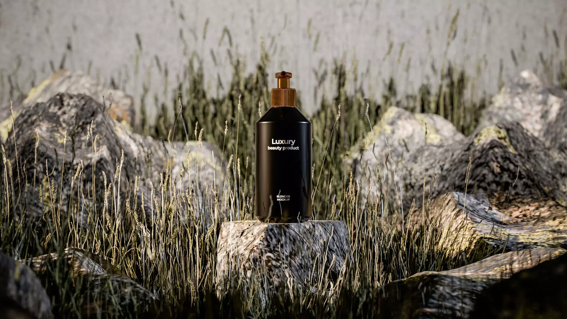 Luxury Beauty Bottle 3D Mockup Low-poly 3D model_1