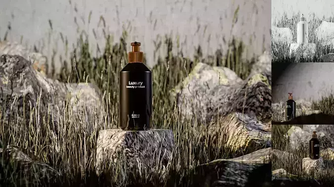 Luxury Beauty Bottle 3D Mockup