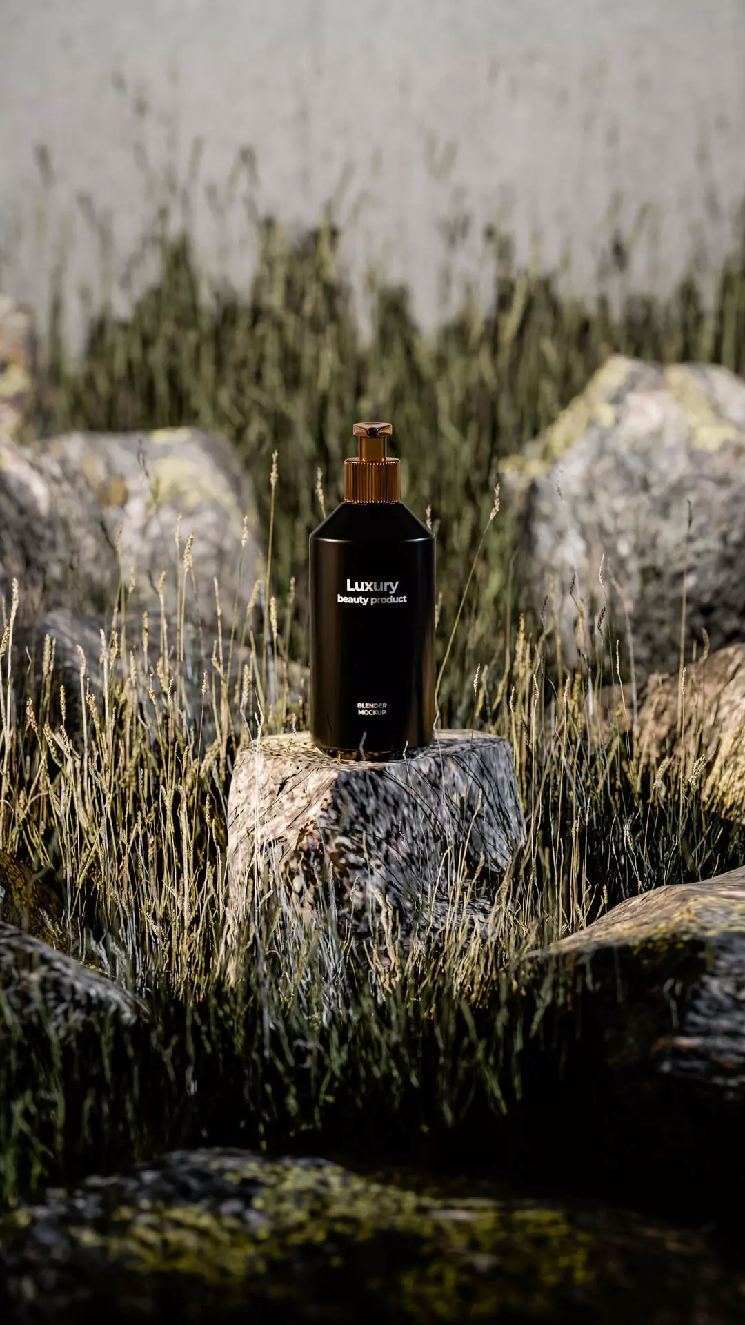 Luxury Beauty Bottle 3D Mockup Low-poly 3D model_25