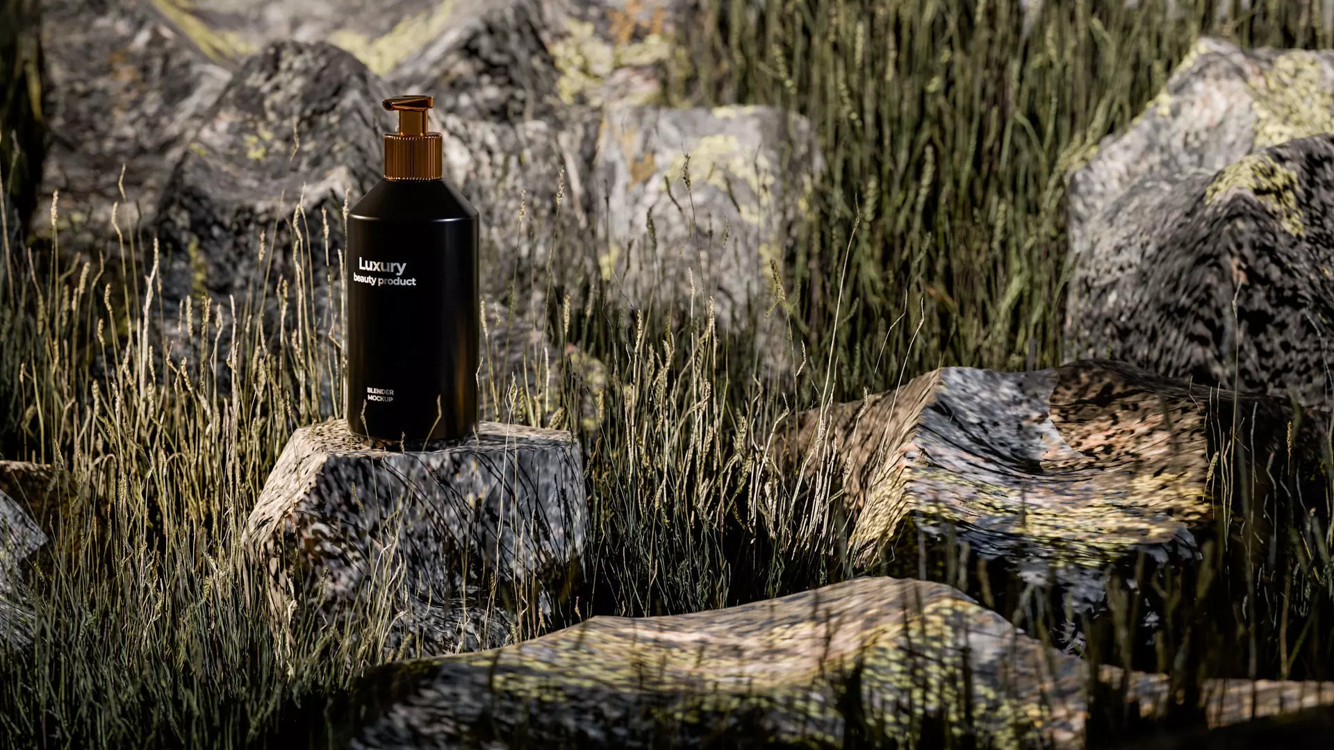 Luxury Beauty Bottle 3D Mockup Low-poly 3D model_8