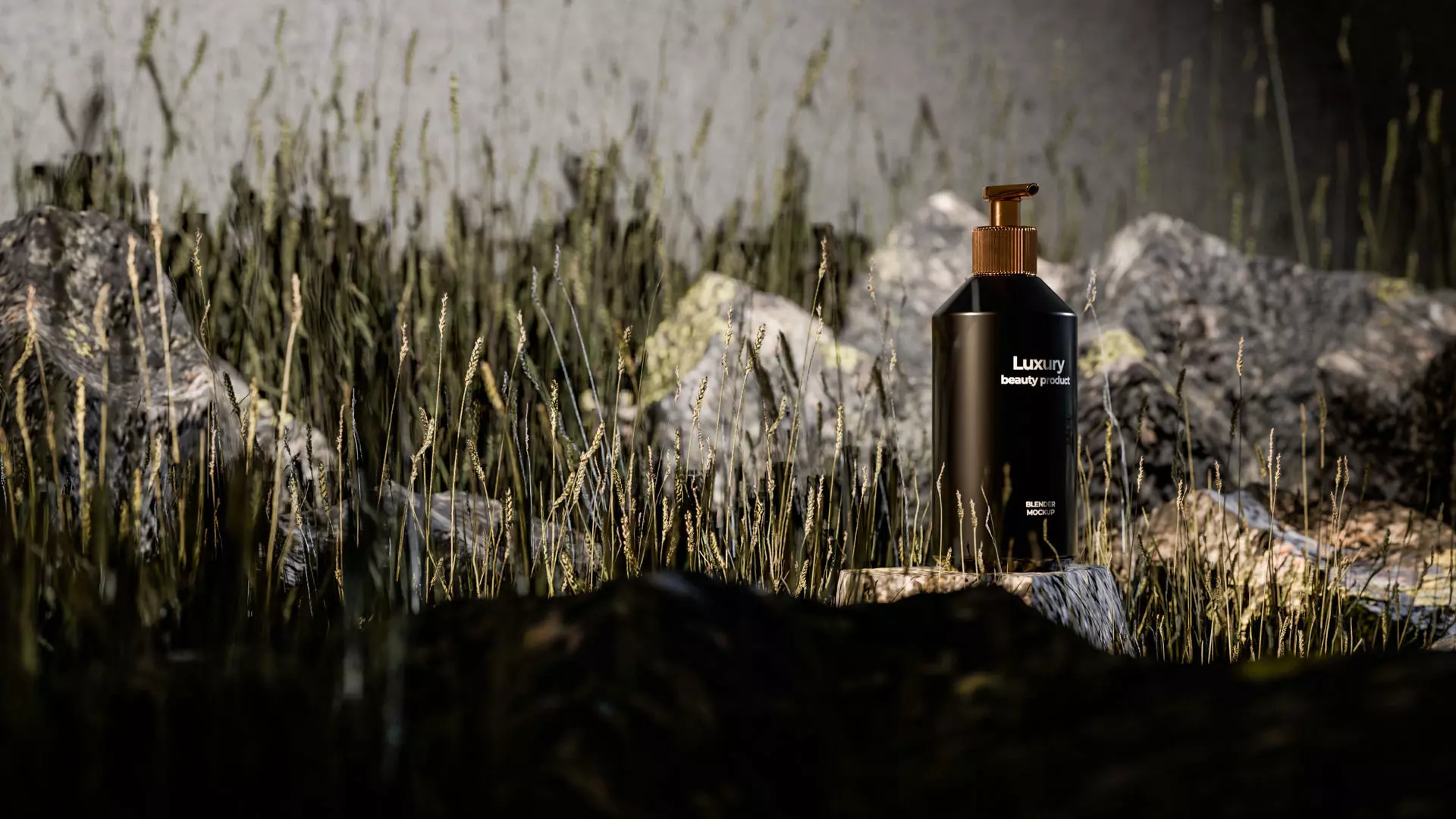 Luxury Beauty Bottle 3D Mockup Low-poly 3D model_3