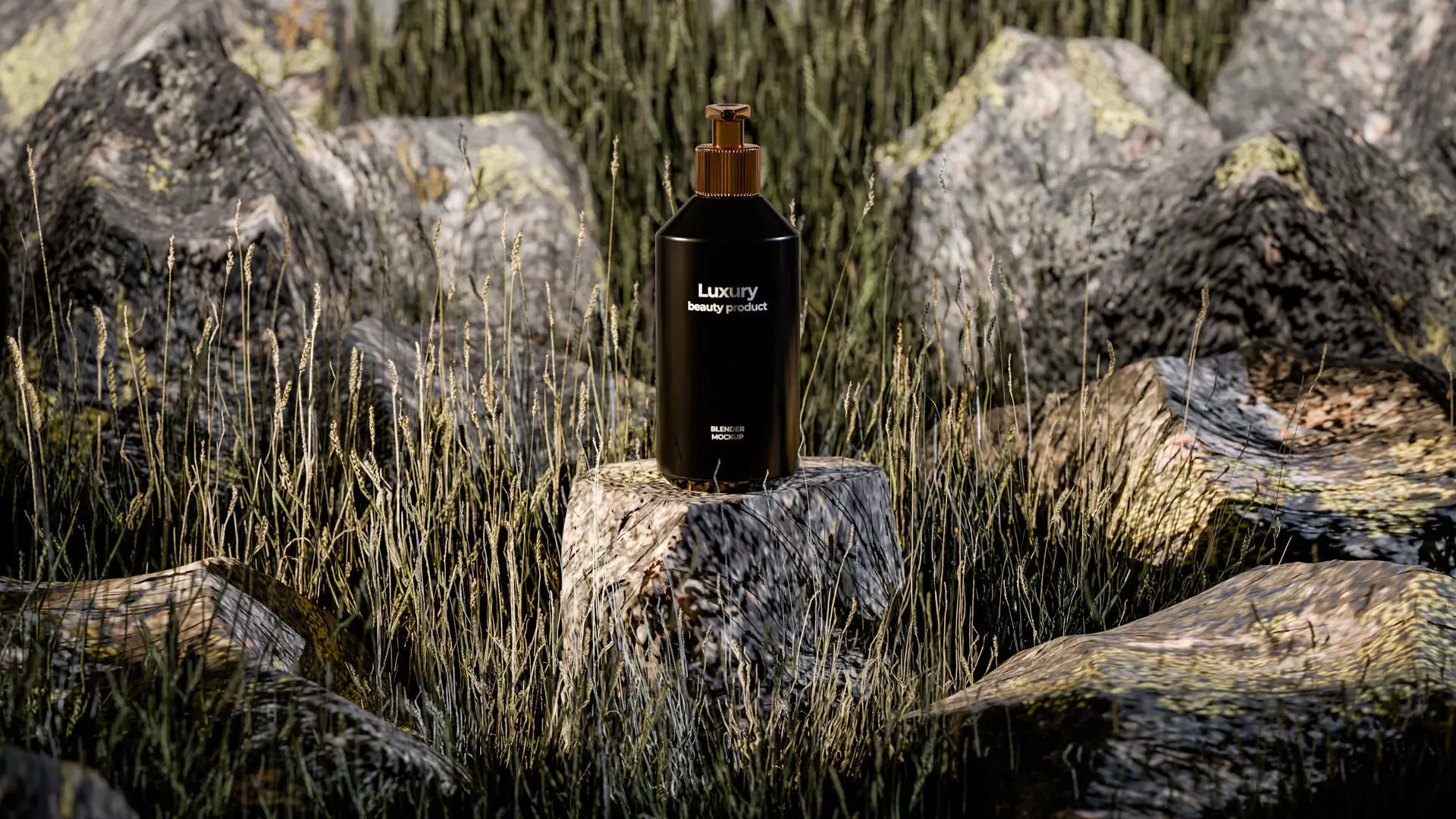 Luxury Beauty Bottle 3D Mockup Low-poly 3D model_7