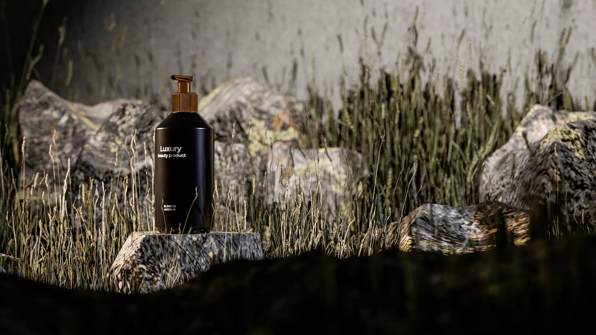 Luxury Beauty Bottle 3D Mockup Low-poly 3D model_2