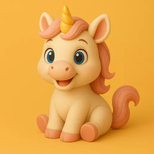 Cute Unicorn STL Baby Fantasy 3D Print Model 3D print model_0