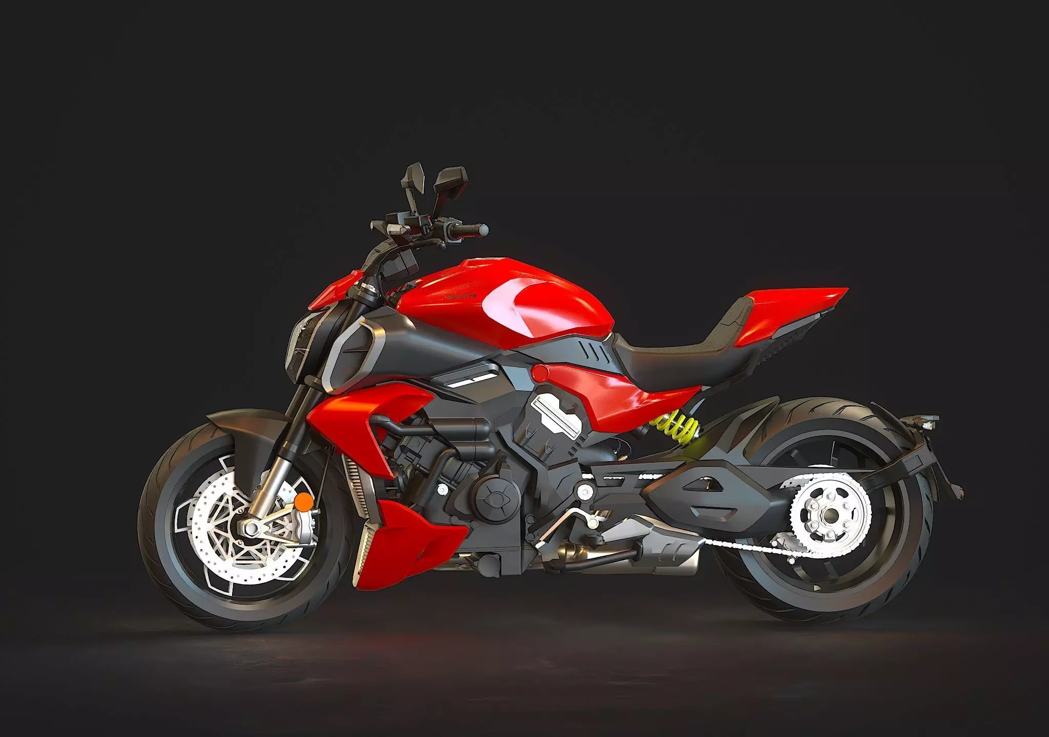 Base model Ducati Diavel V4 2023 3D model_3