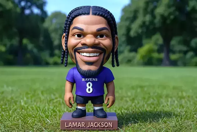 NFL - Lamar Jackson chibi cute - Statue - 3d print 3D print model