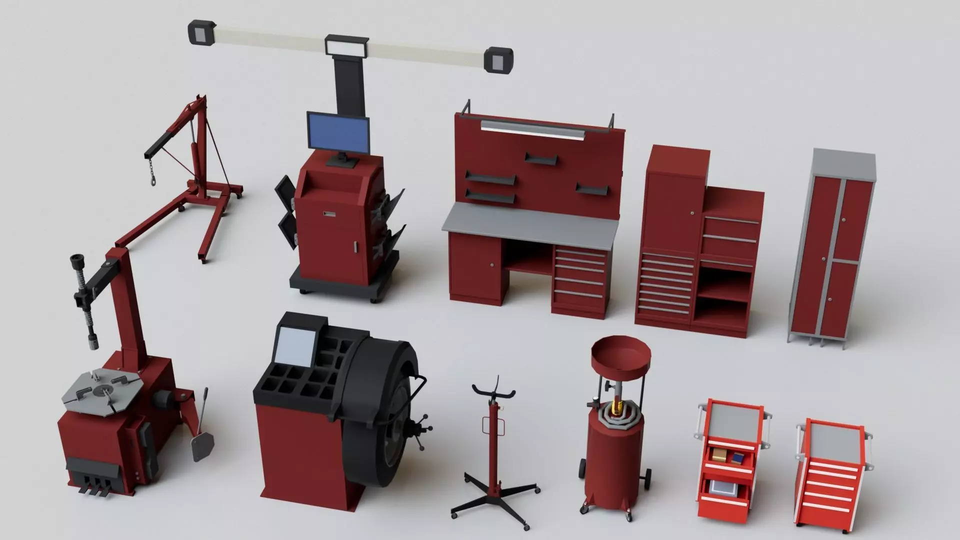 Realistic Car Garage Workshop Mega Pack Collection Low-poly 3D model_4