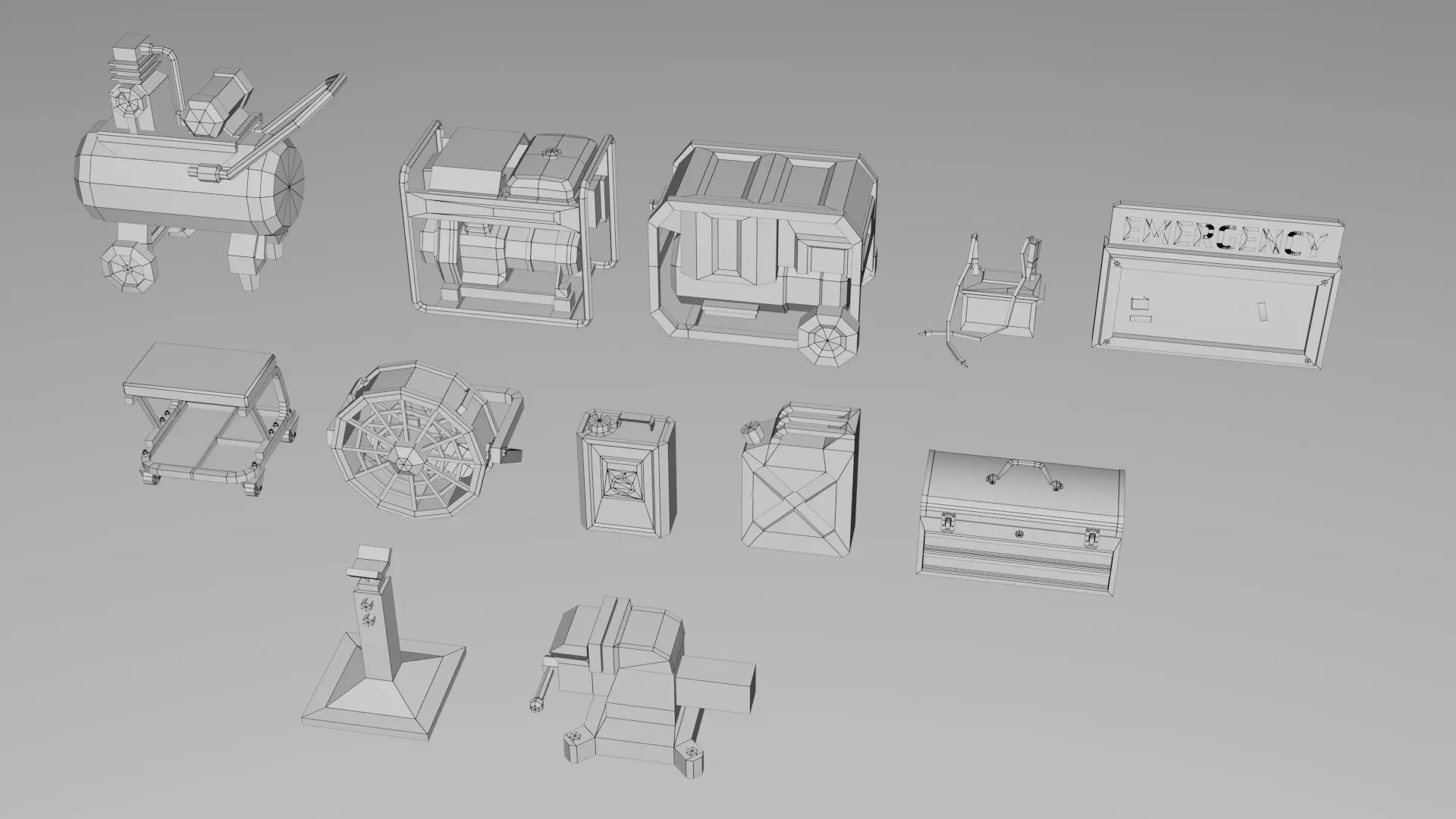 Realistic Car Garage Workshop Mega Pack Collection Low-poly 3D model_7