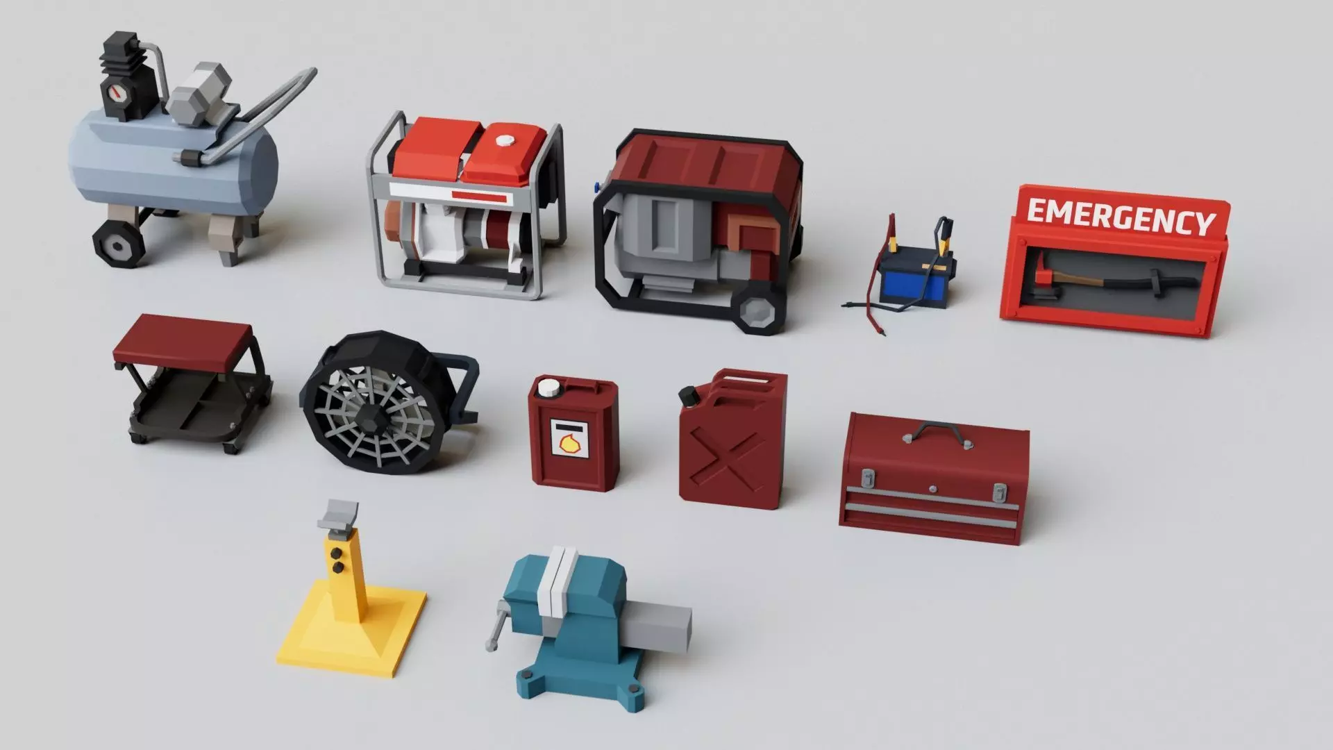 Realistic Car Garage Workshop Mega Pack Collection Low-poly 3D model_6