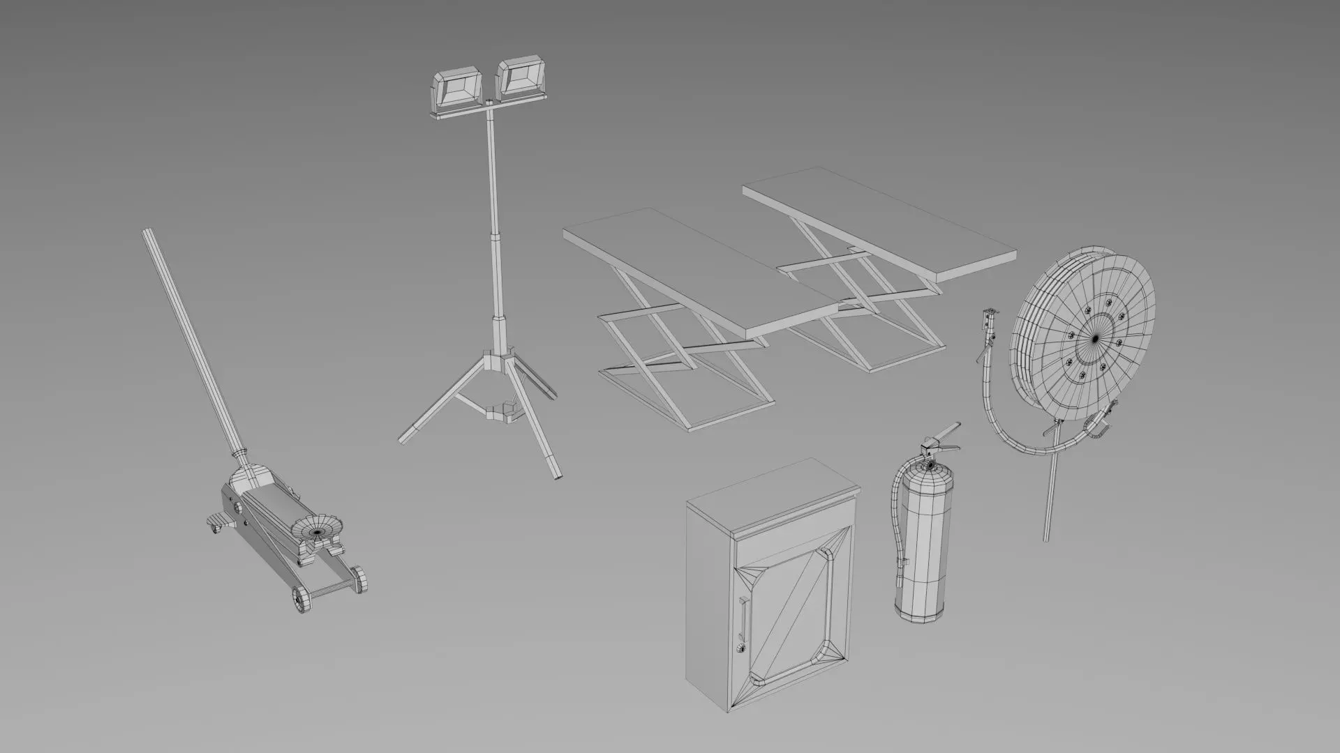 Realistic Car Garage Workshop Mega Pack Collection Low-poly 3D model_9