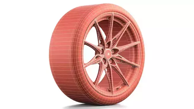 Toyota Supra 2025 wheel Low-poly 3D model 7