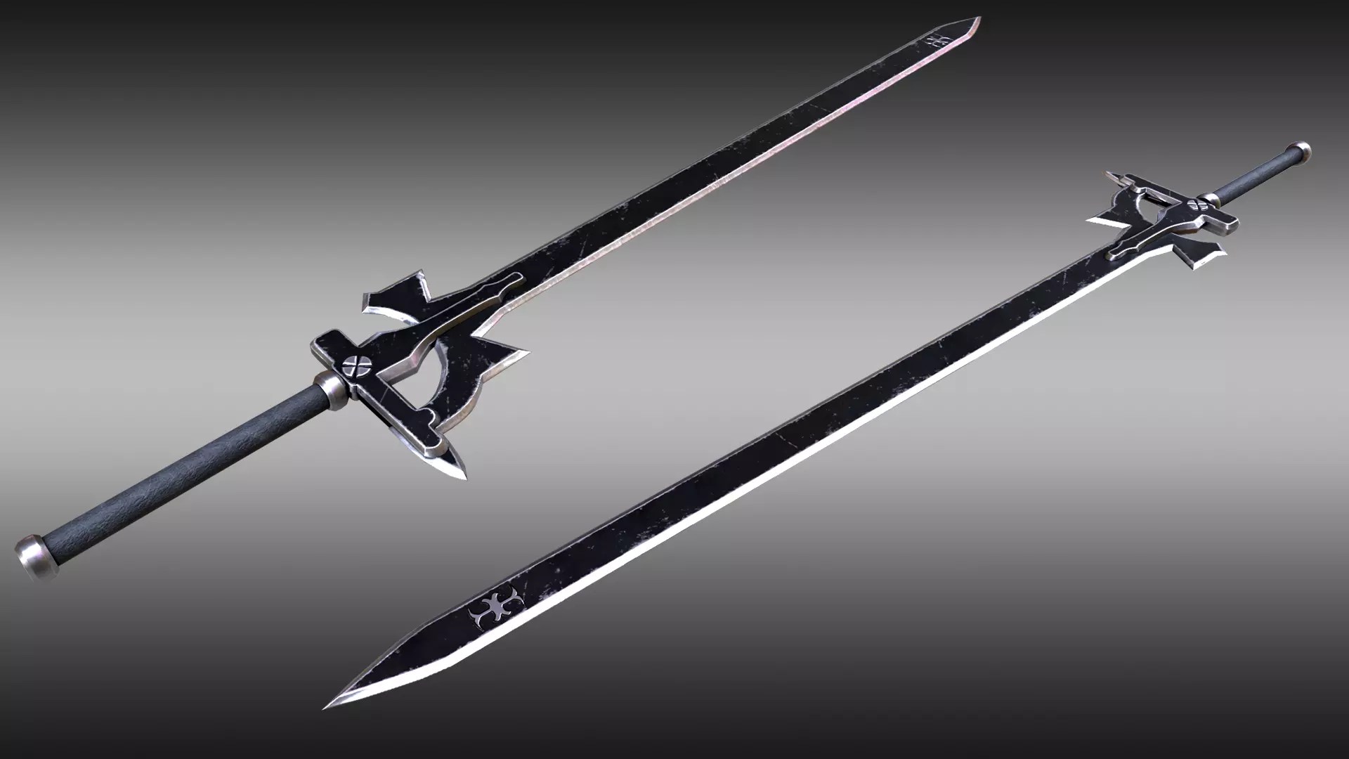 Sword Art Online Kirito Elucidator Sword Game Ready Low-poly 3D model_3