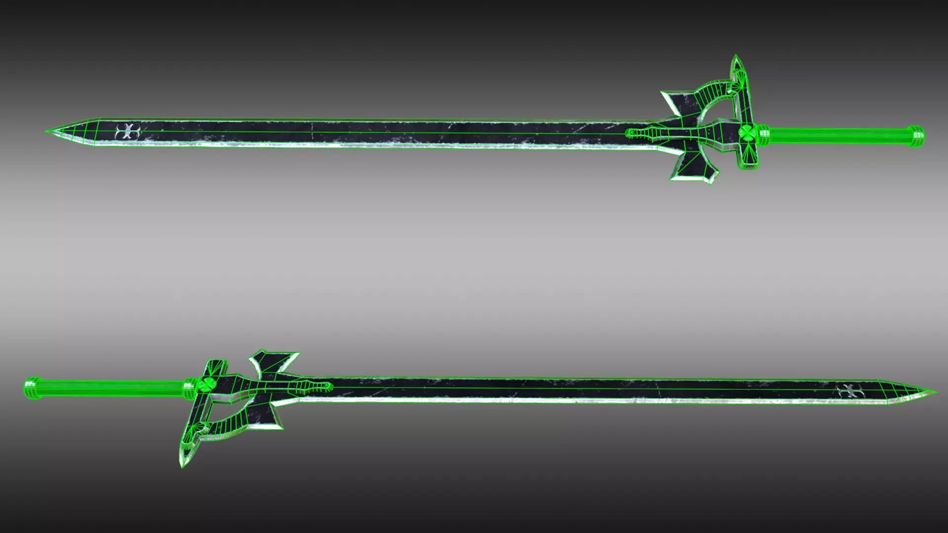 Sword Art Online Kirito Elucidator Sword Game Ready Low-poly 3D model_2