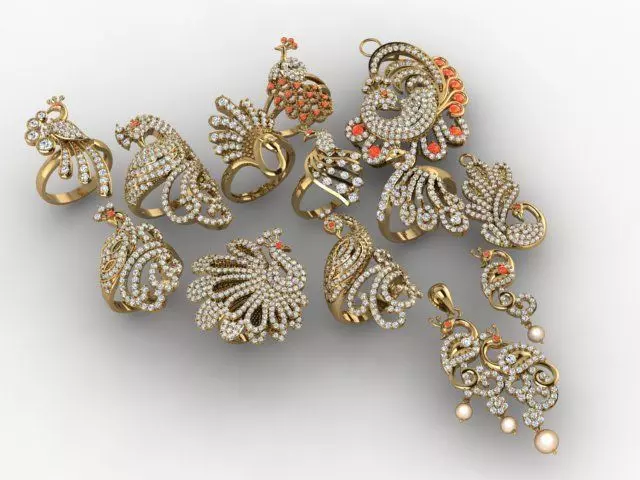 Exquisite 3D Peacock Jewelry Models for Your Projects 3D print model_0