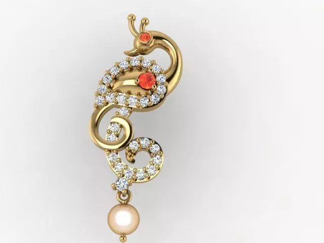 Exquisite 3D Peacock Jewelry Models for Your Projects 3D print model_8