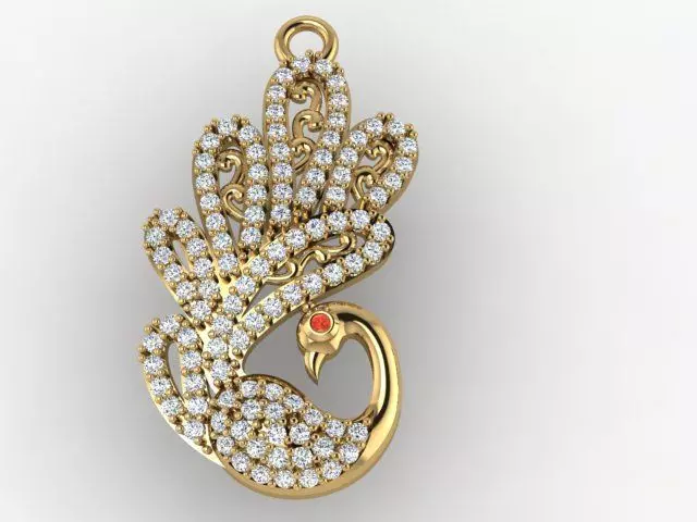 Exquisite 3D Peacock Jewelry Models for Your Projects 3D print model_9
