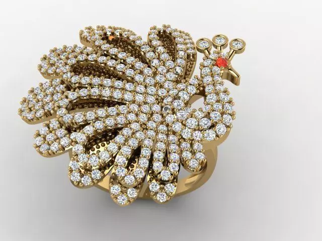 Exquisite 3D Peacock Jewelry Models for Your Projects 3D print model_6