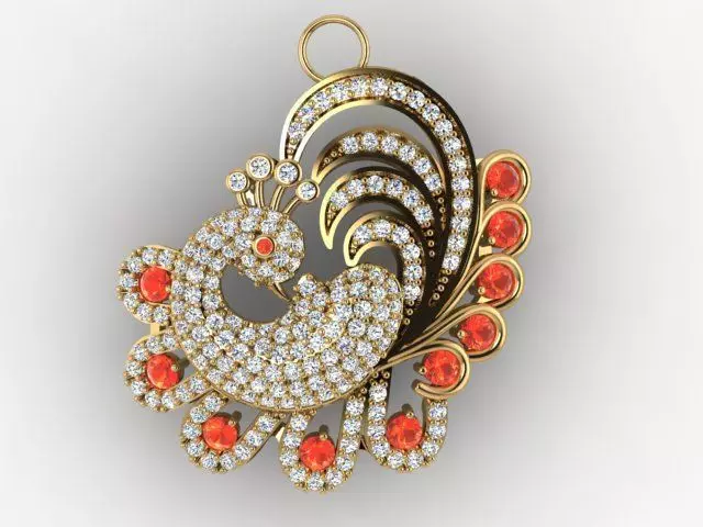 Exquisite 3D Peacock Jewelry Models for Your Projects 3D print model_1