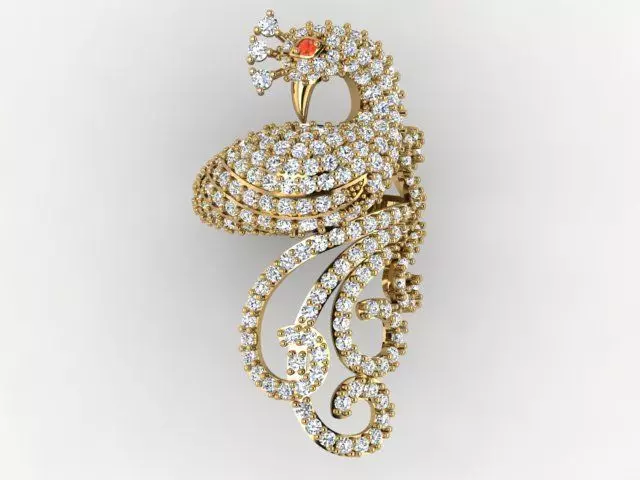 Exquisite 3D Peacock Jewelry Models for Your Projects 3D print model_5