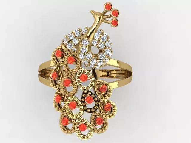 Exquisite 3D Peacock Jewelry Models for Your Projects 3D print model_3