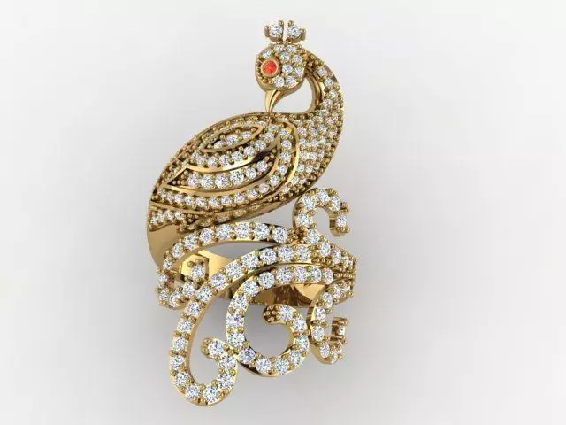 Exquisite 3D Peacock Jewelry Models for Your Projects 3D print model_10