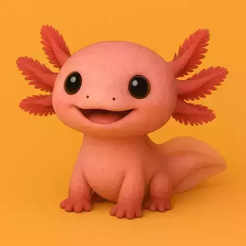 Cartoon Axolotl STL Cute 3D Print Desk Decor 3D print model