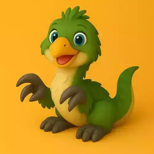 Cute Baby Therizinosaurus STL  3D Print Dinosaur 3D print model