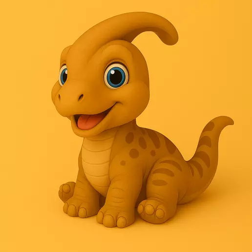Cute Baby Parasaurolophus STL  3D Print Dinosaur 3D print model_0