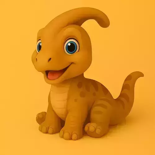 Cute Baby Parasaurolophus STL  3D Print Dinosaur 3D print model