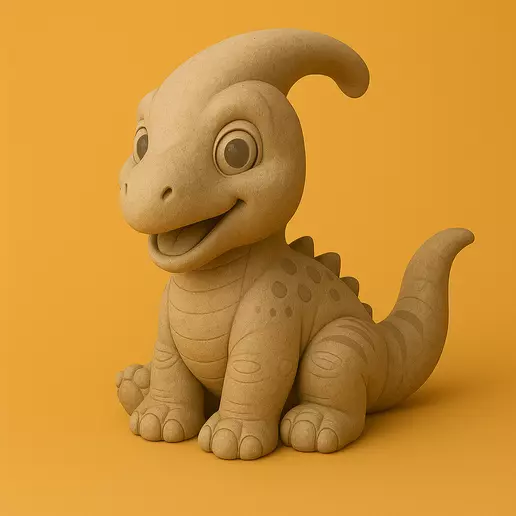 Cute Baby Parasaurolophus STL  3D Print Dinosaur 3D print model_1