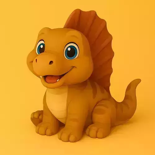 Cute Baby Dimetrodon STL  3D Printable Figurine
