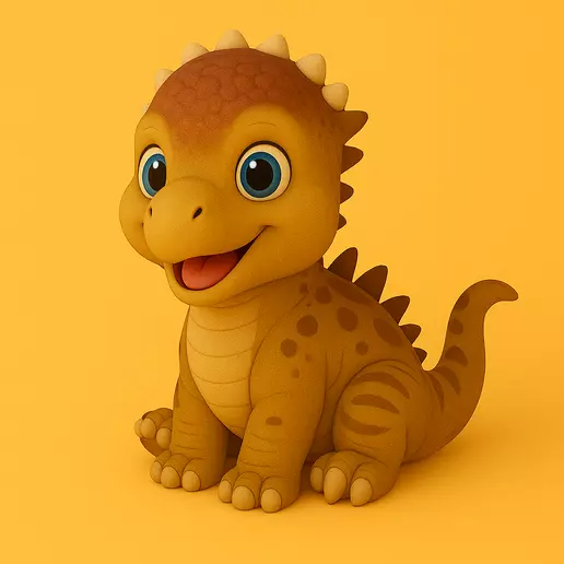 Cute Pachycephalosaurus Baby Dinosaur 3D Print Model 3D print model_0