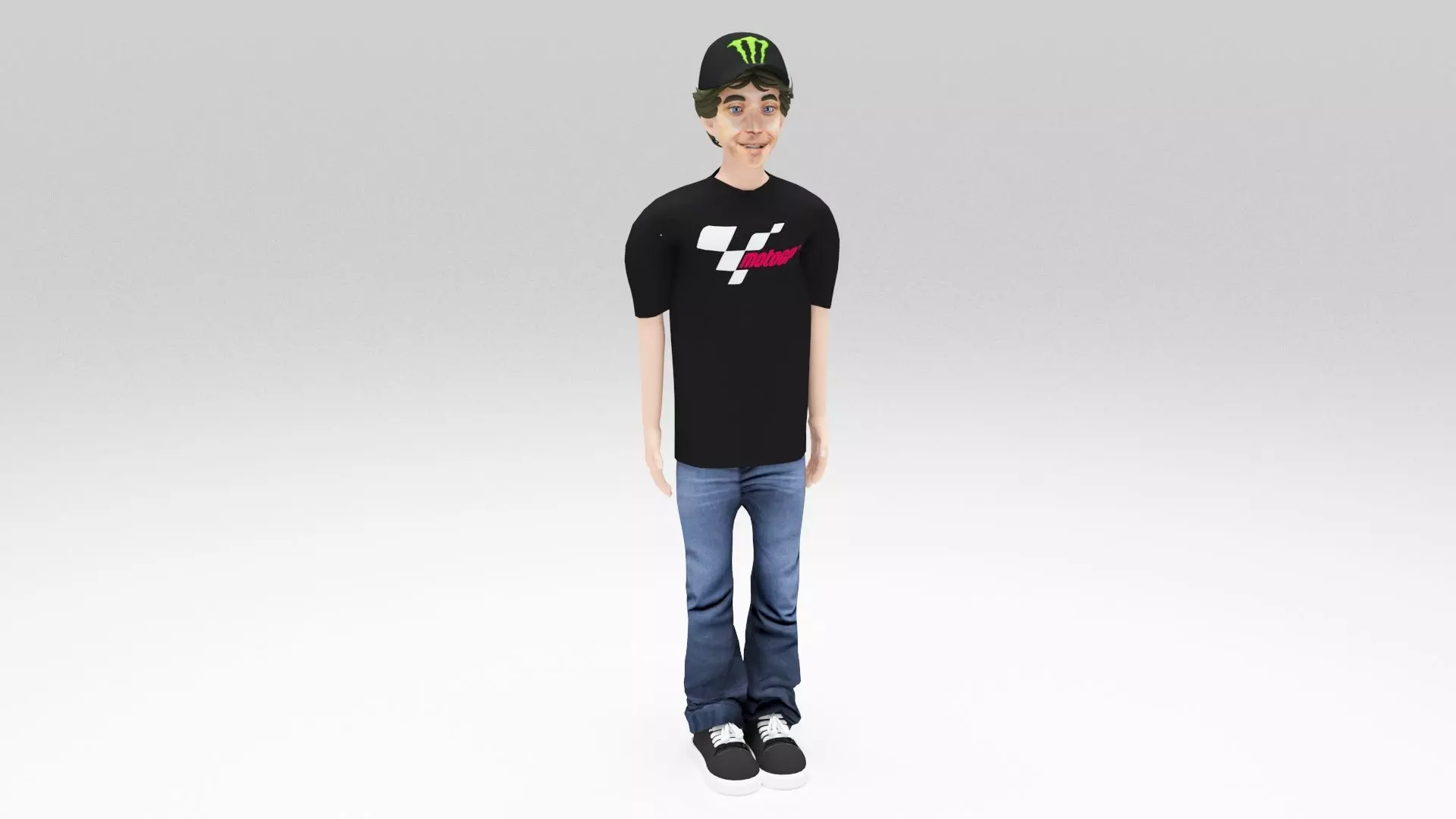 Valentino Rossi Moto Gp Rigged Low-poly 3D model