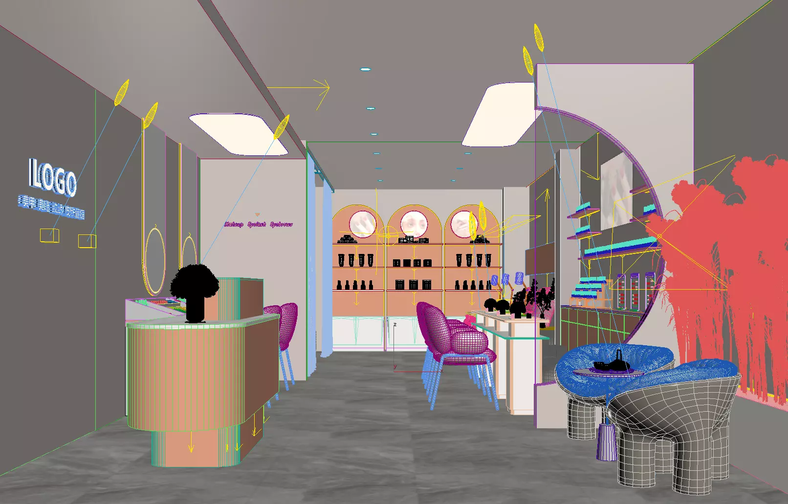 Beauty Salon Low-poly 3D model_4
