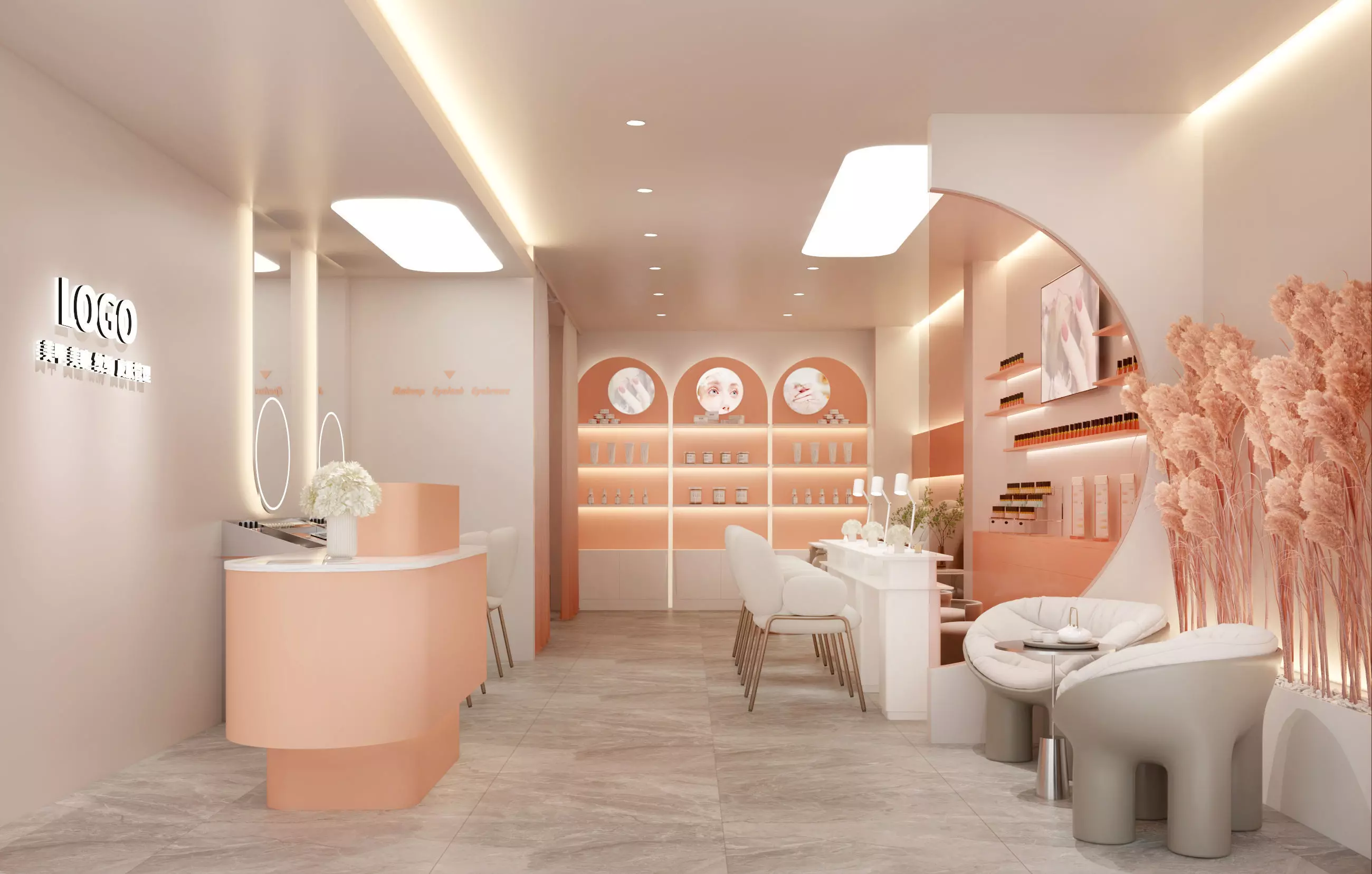 Beauty Salon Low-poly 3D model_0