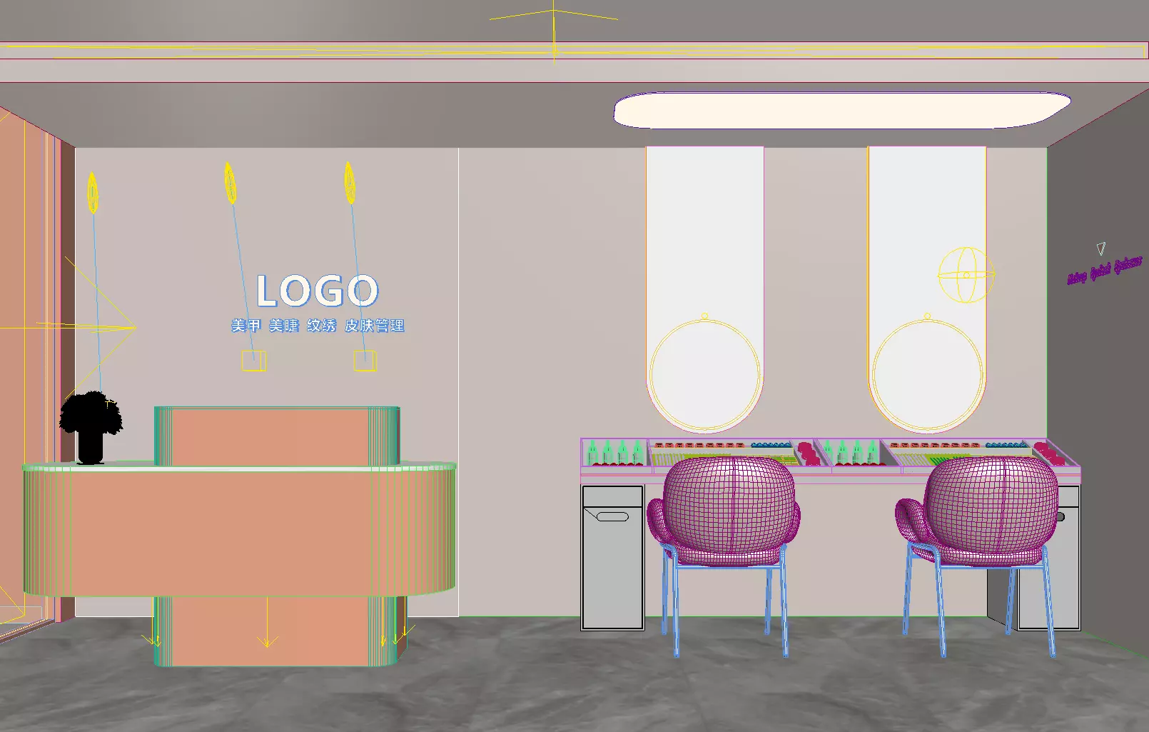 Beauty Salon Low-poly 3D model_5