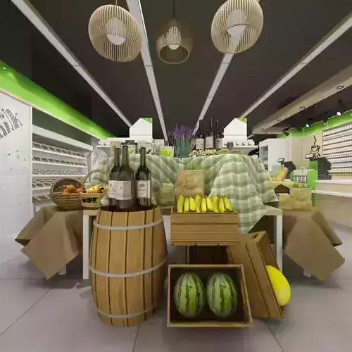 Grocery Store Design 3D model