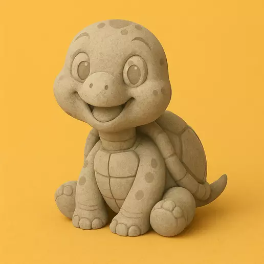 Cute Baby Turtle STL  3D Printable Cartoon Model 3D print model_2