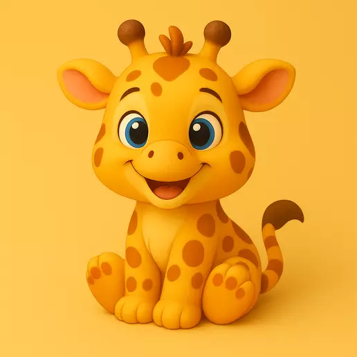 Giggly Giraffe STL Cute 3D Printable Figurine 3D print model_0