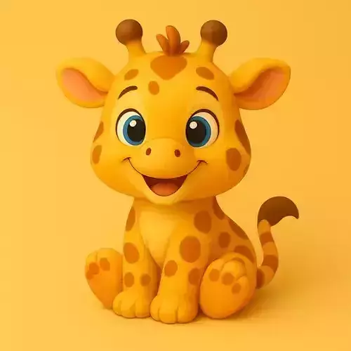 Giggly Giraffe STL Cute 3D Printable Figurine  3D print model