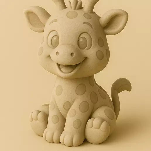 Giggly Giraffe STL Cute 3D Printable Figurine 3D print model_1